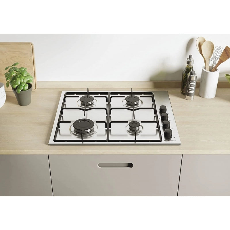 CANDY CHW6LBX PIANO COTTURA DA INCASSO 60CM 4 FUOCHI A GAS INOX