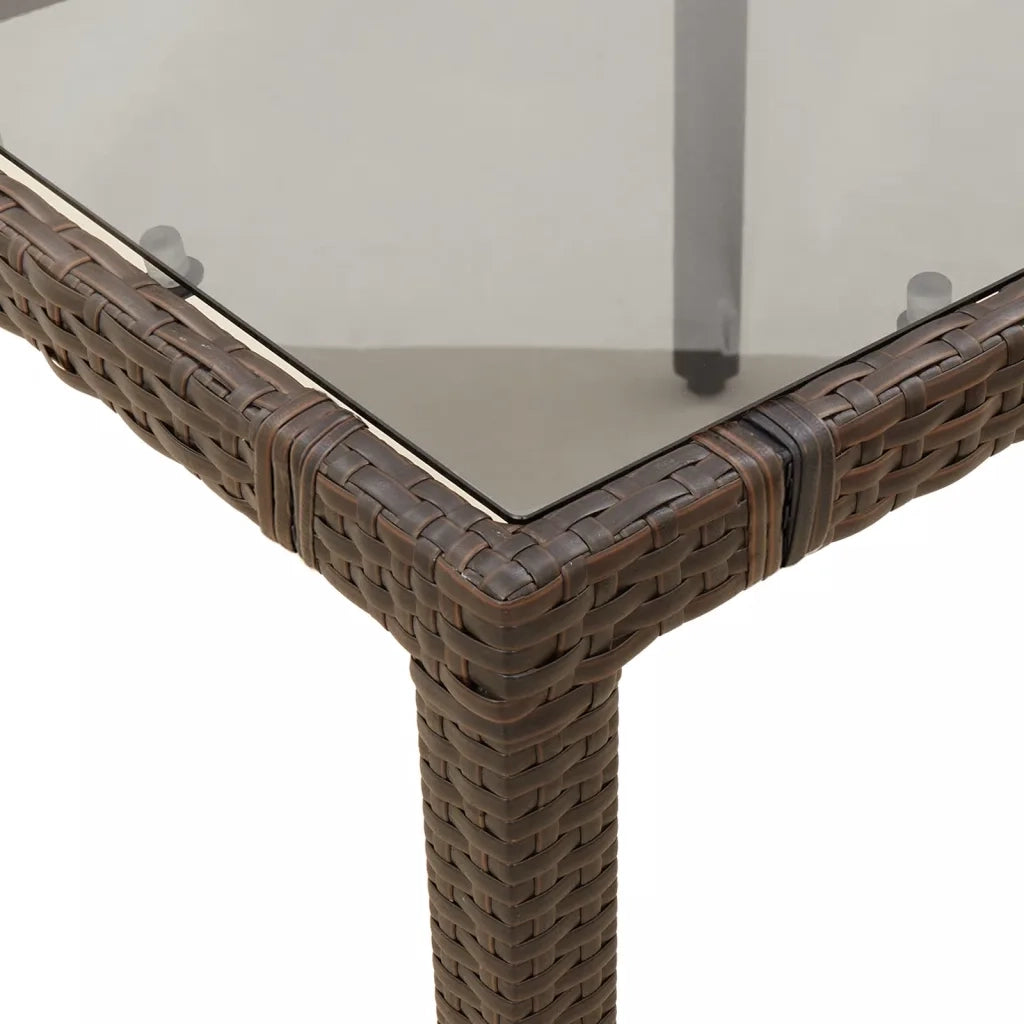 Set Bistrò 3 pz con Cuscini Marrone in Polyrattan
