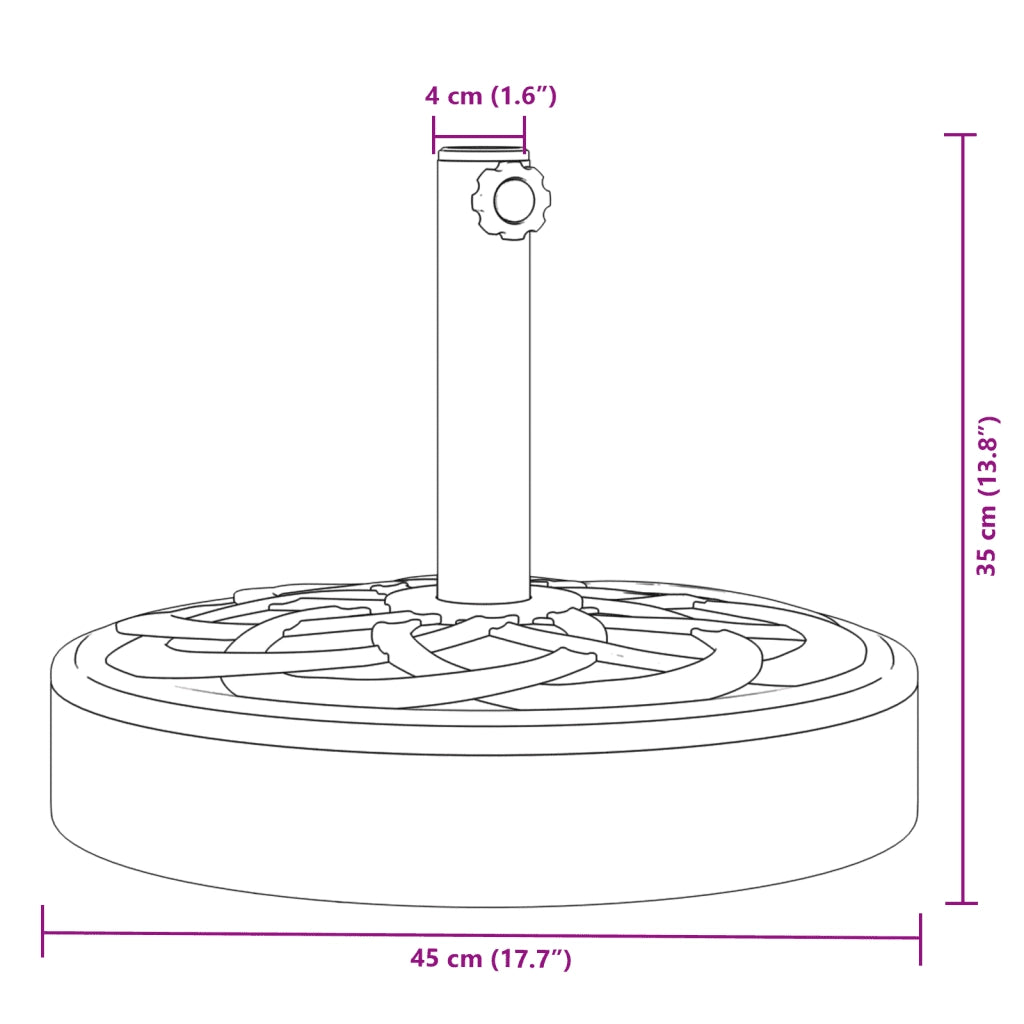 Base per Ombrellone per Pali Ø38/48 mm 25 kg Rotonda 4007978