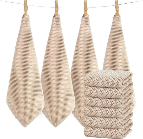 Set di tovaglie in cotone per cucina da 6 pezzi beige