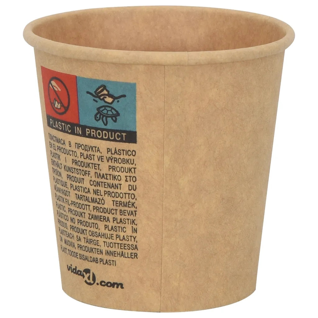 Bicchieri da Caffè in Carta 1000 pz 4oz 100ml Marrone 4102794
