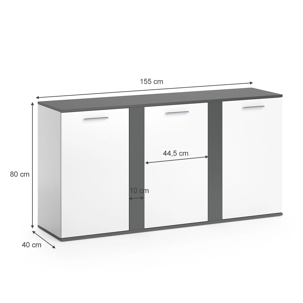 Vicco Credenza Antracite 40 x 80 cm con ante