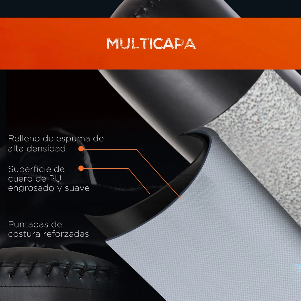 Saco da Boxe in Piedi Regolabile 3 Altezze con Base ¨C Minimal ¨C Nero