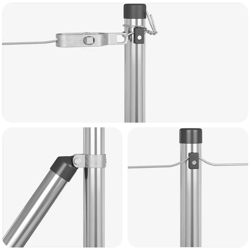 Palo della recinzione 13 pz Argento Acciaio CFW6019296