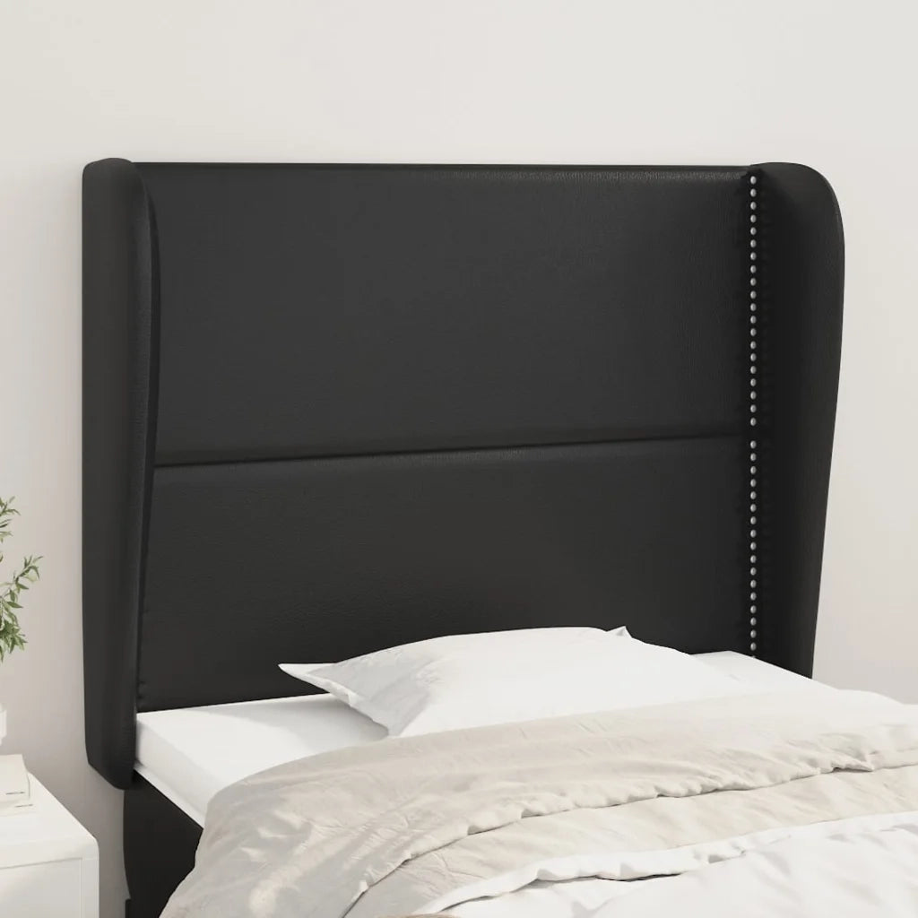 Testiera | Testata ad Orecchio Nera 103x23x118/128 cm in Similpelle