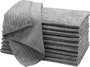 Set di 10 Asciugamani a Microfibra Grigi - 45x65 cm