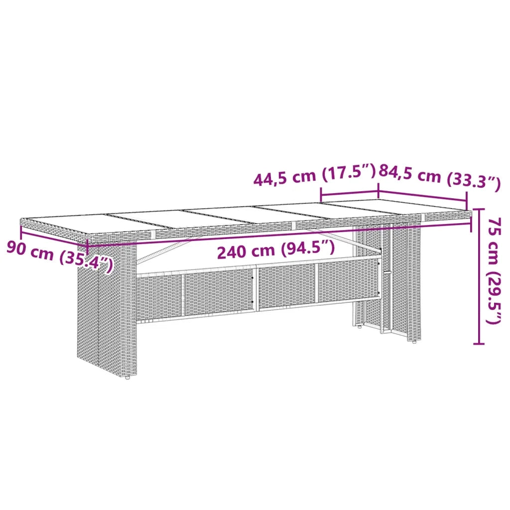 Set da Pranzo da Giardino 11pz con Cuscini in Polyrattan Grigio 3277561