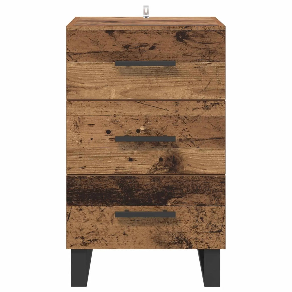 Armadio da Notte con cassetto Legno vecchio 40 x 40 x 66 cm 882143