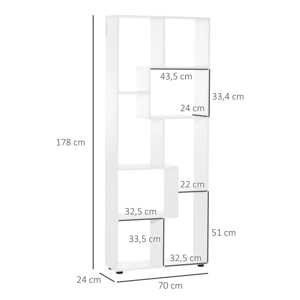 Libreria Design Moderno ¨C Minimal ¨C Bianco 70x24x178 cm