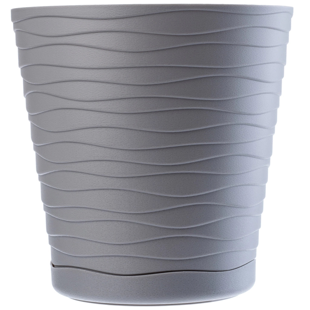Vaso da fiori KADAX da 19 cm con coperchio e supporto, supporto per fiori in plastica