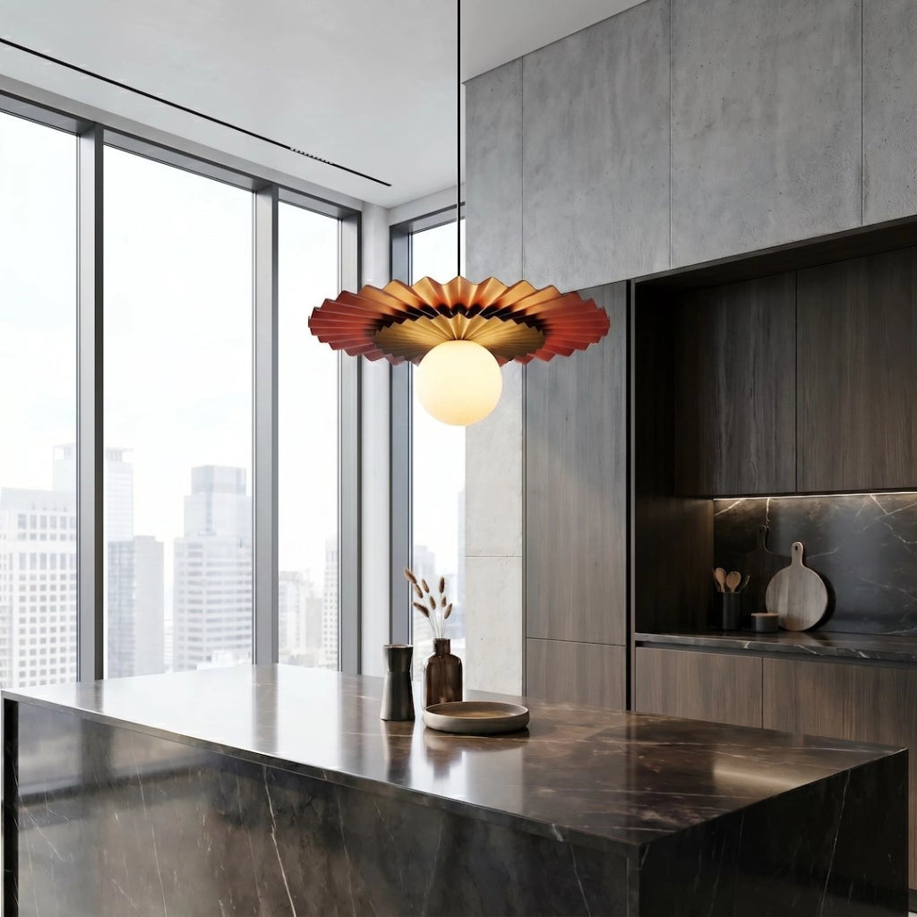 Lampada a sospensione UMBRA 1xG9 arancio nero Emibig