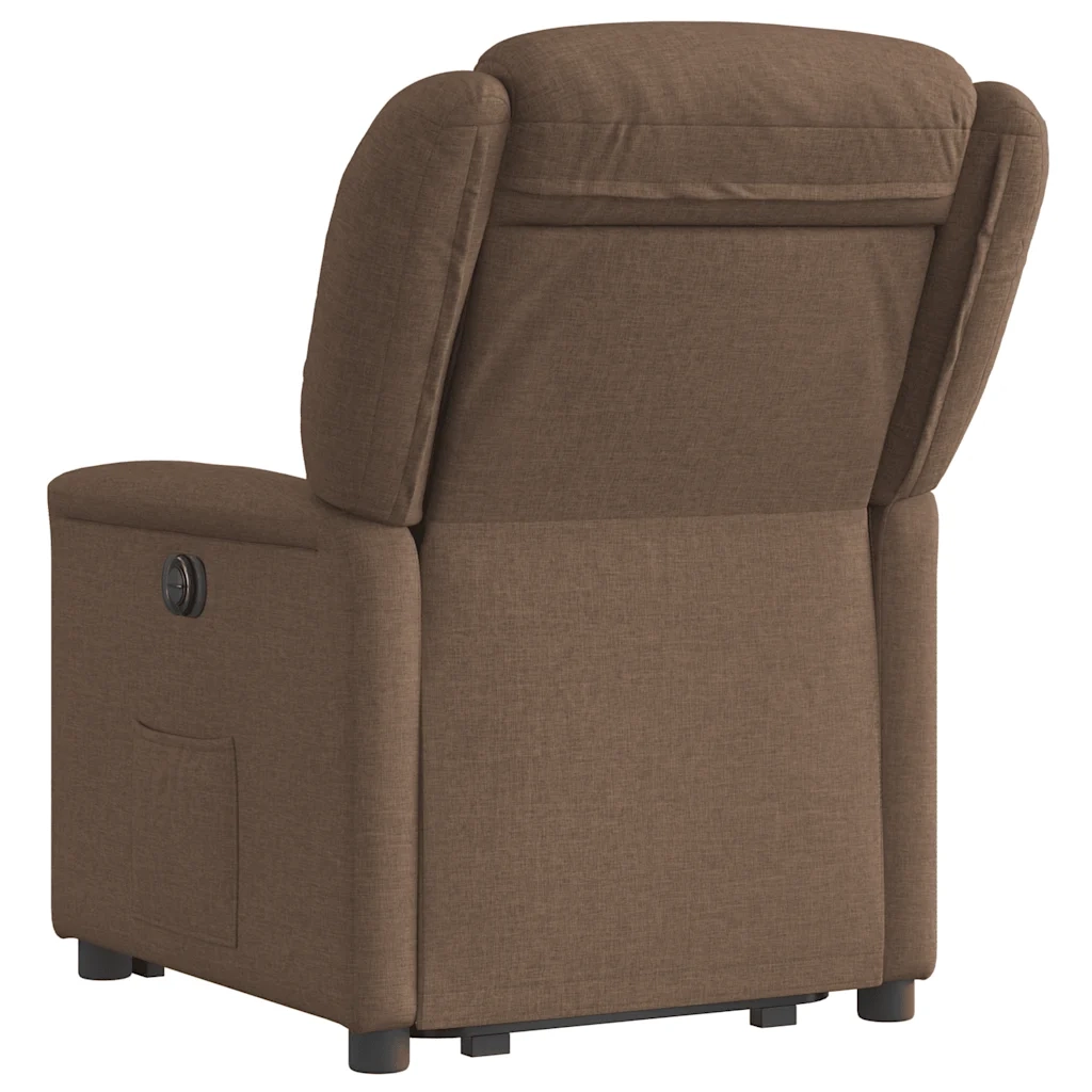 Poltrona Alzapersona Reclinabile Elettrica Marrone Tessuto 3303218