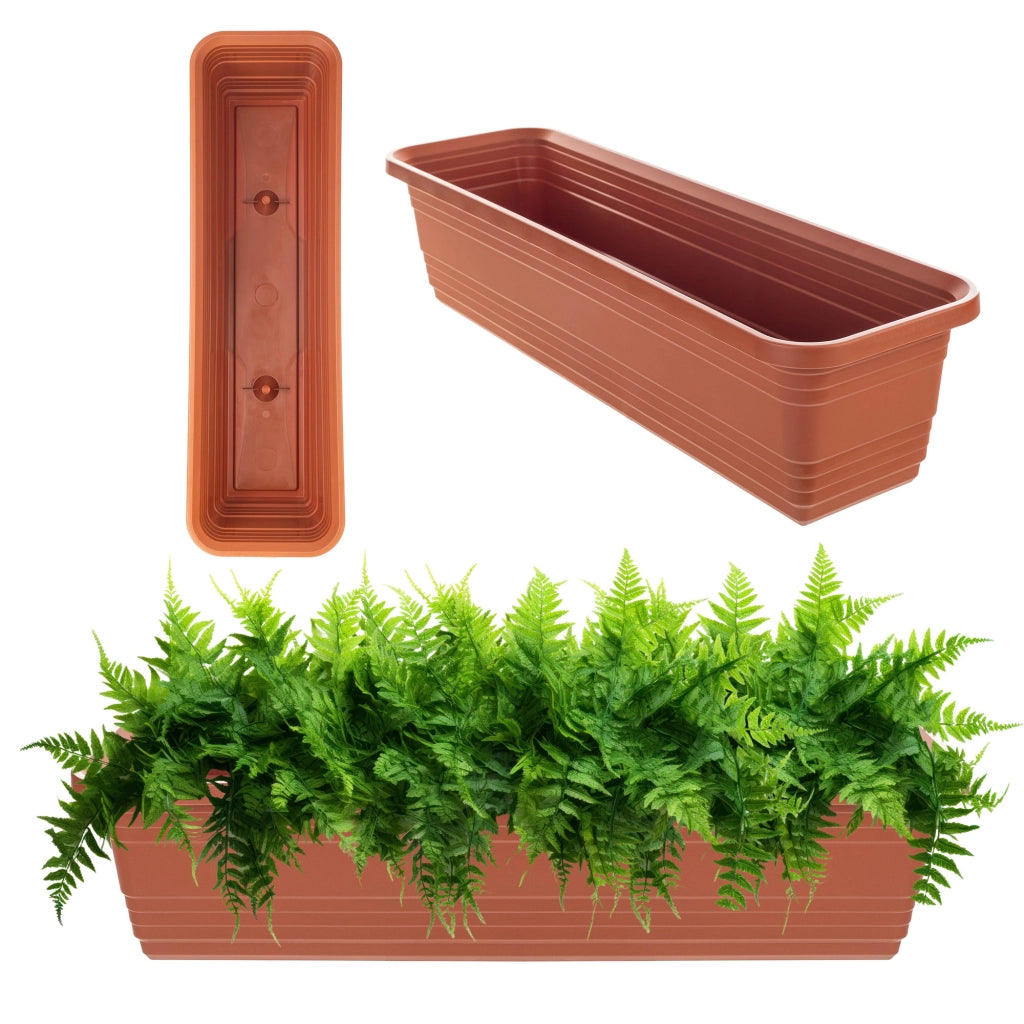 Vaso da fiori per balcone KADAX, 80 cm, rosso mattone.