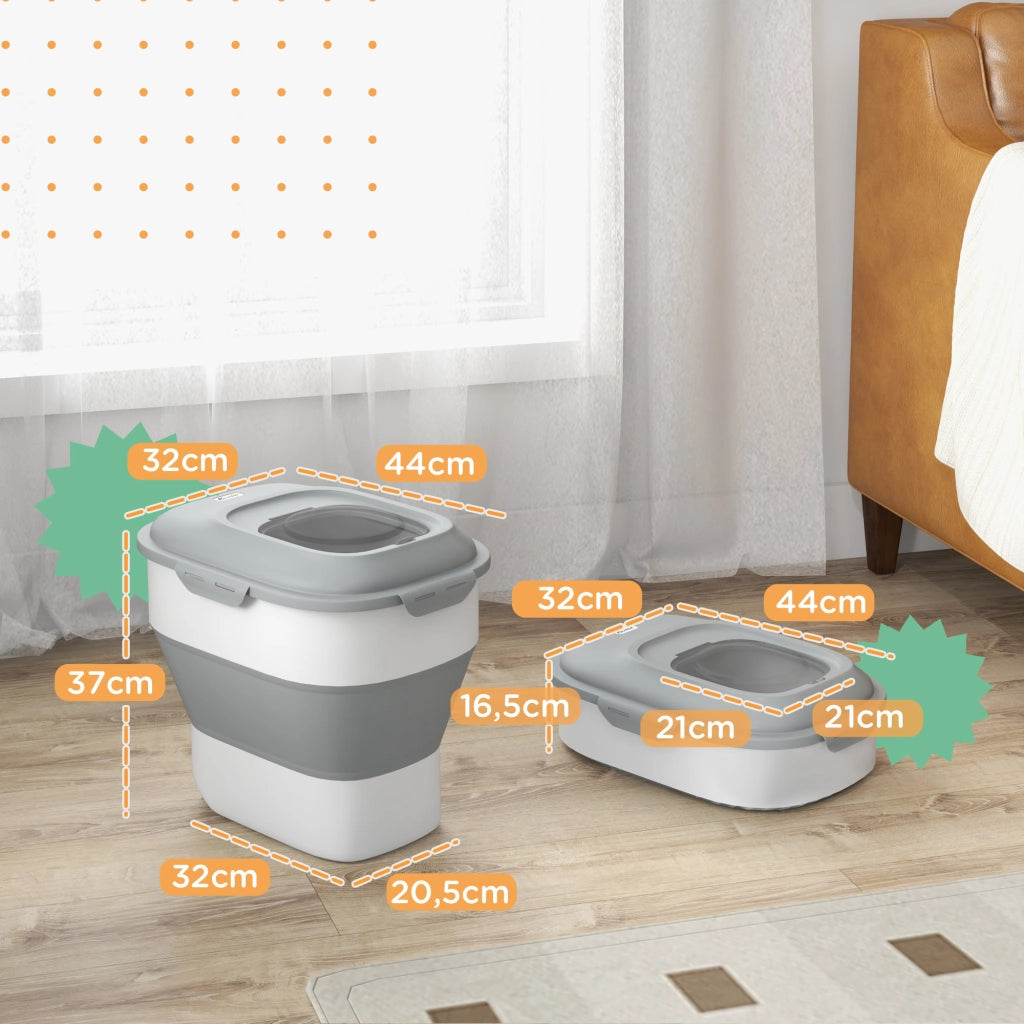 Contenitore per crocchette cane ¨C zephmum ¨C grigio 44x32x37 cm