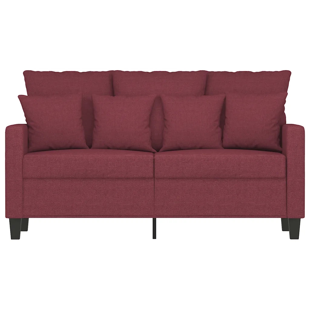 Divano a 2 Posti Rosso Vino 120 cm in Tessuto 359265