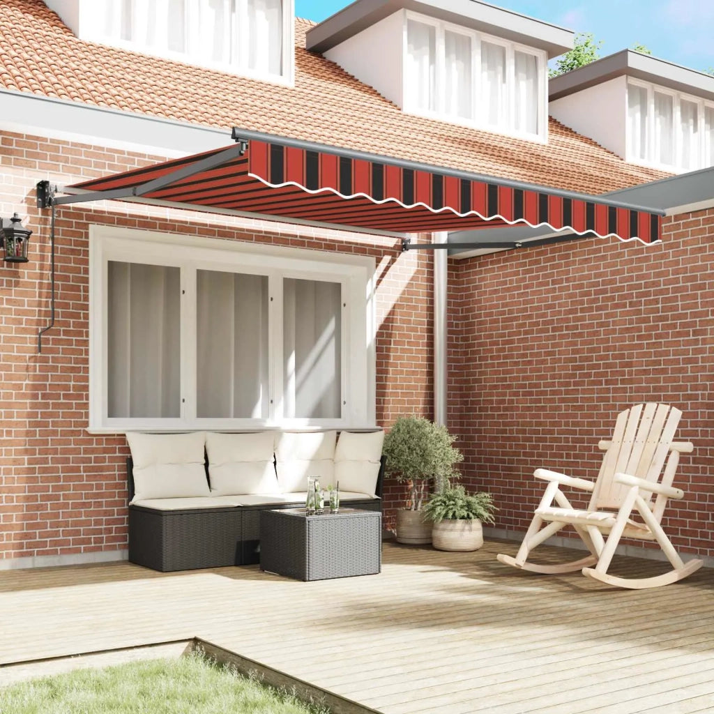 Tenda da Sole-Tenda parasole per Patio Rosso e Nero 350 x 250 x 165 cm Poliestere 736755