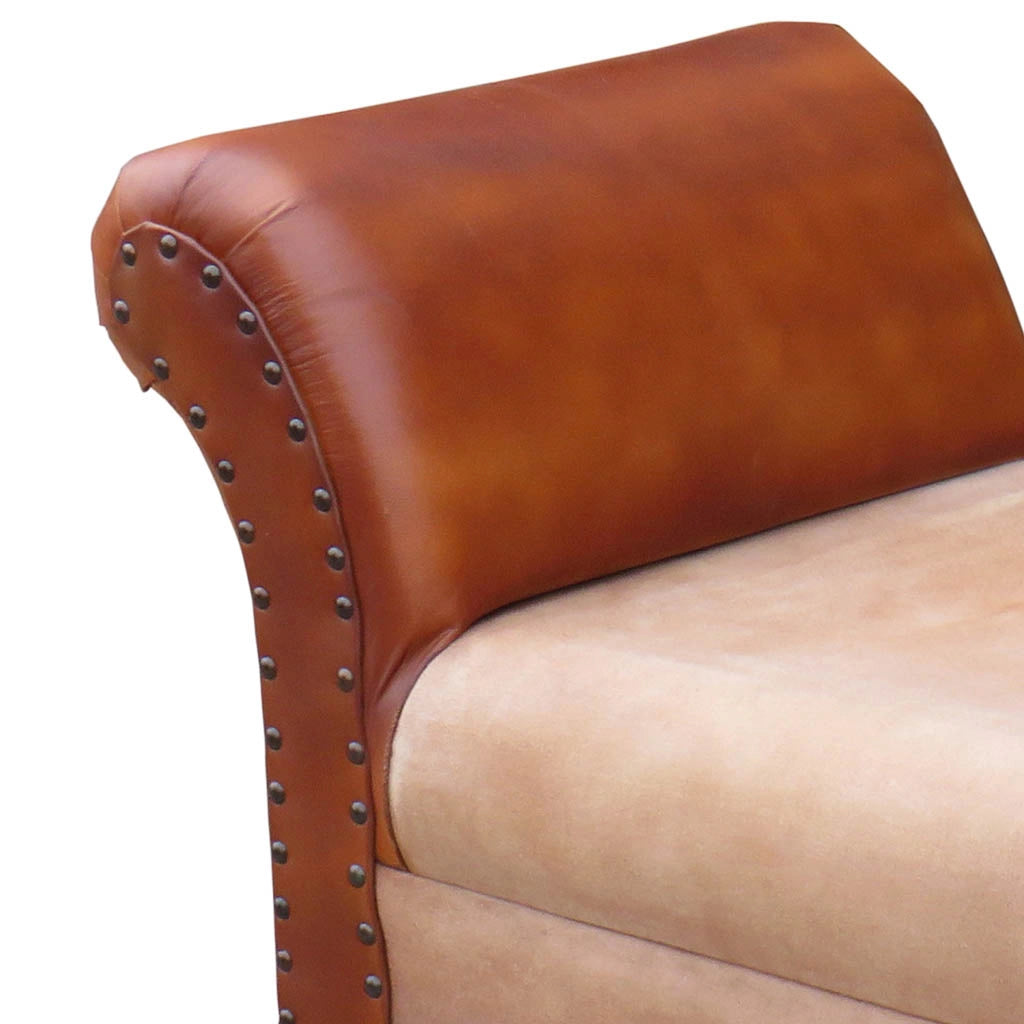 Divanetto imbottito marrone 88x49x62h