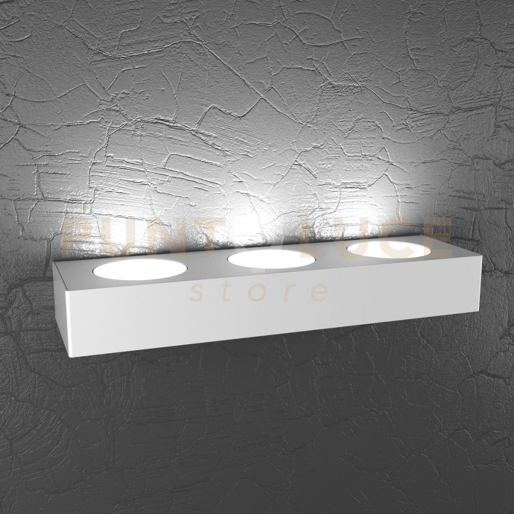 PLATE APPLIQUE 3 LUCI ATTACCO GX53 MONOEMISSIONE BIANCO