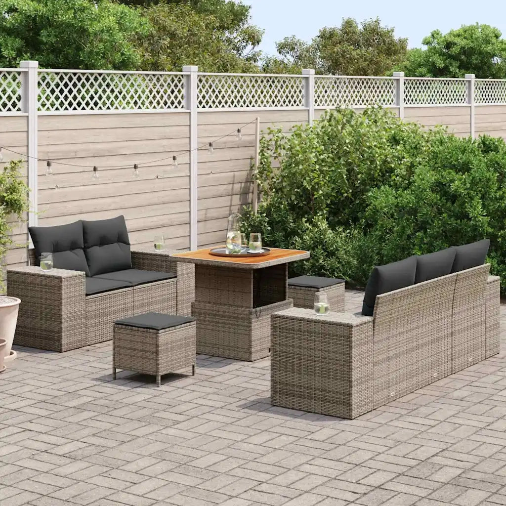 Set Divano da Giardino 8 pcs Grigio Rattan in Polipropilene 3363898