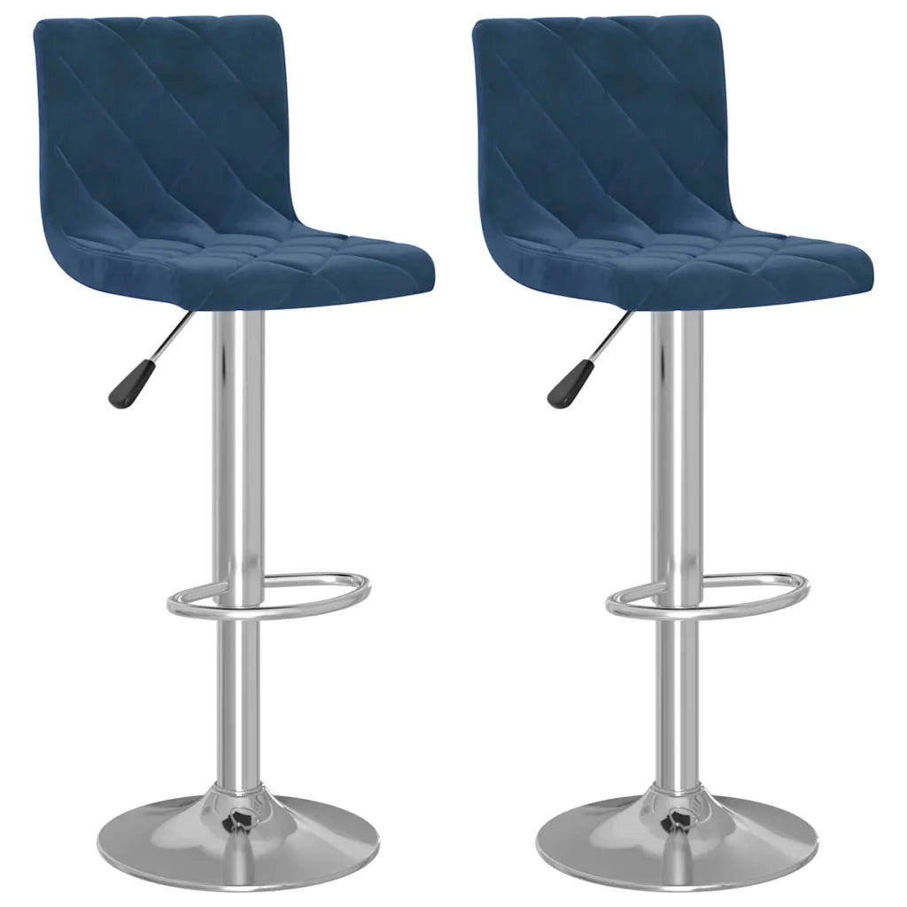 Sgabelli da Bar 2 pz Blu in Velluto 333691