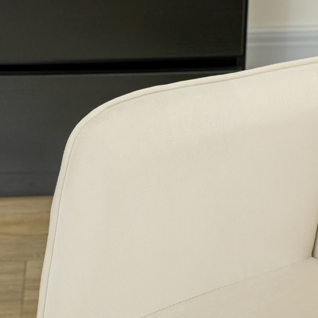 Poltrona a Dondolo ¨C Minimal ¨C Beige Tessuto Imbottita