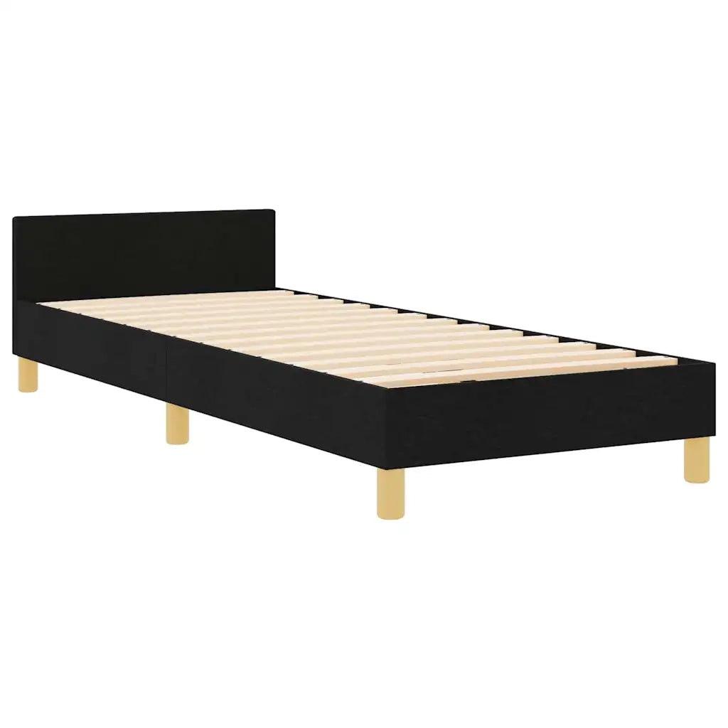 Struttura del letto con testiera-Giroletto Nero 90 x 200 cm Tessuto 393597