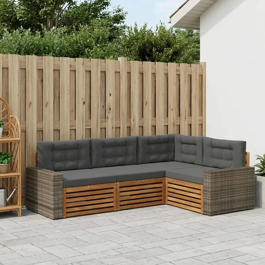 Set di divani da esterno 4 pcs Naturale e Antracite 3383310