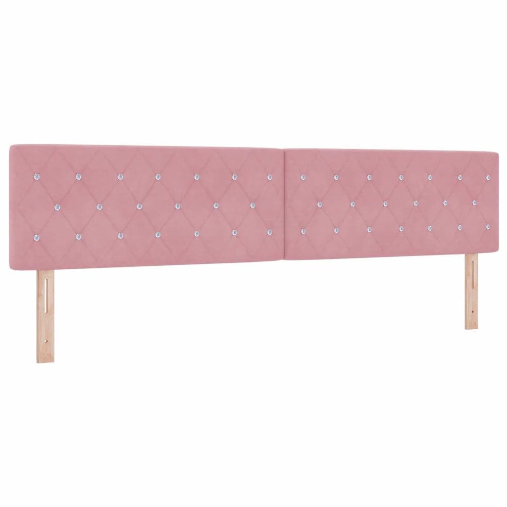 Letto box spring con materasso Rosa 200 x 200 cm Velluto 3453208