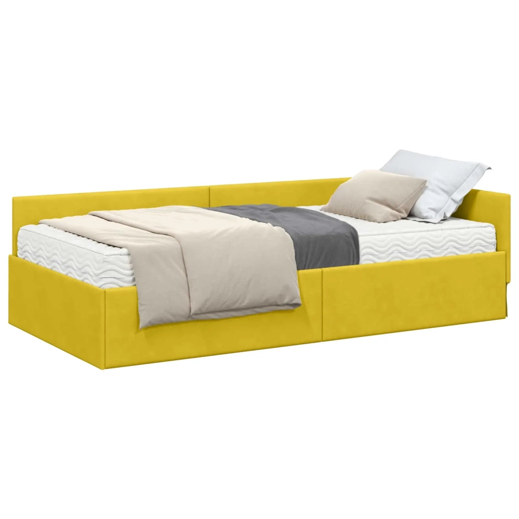 Struttura Letto Angolare con Materasso 2 pcs Verde Velluto
