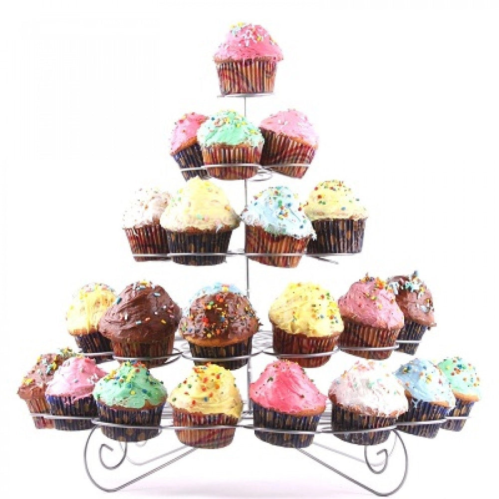 Trade Shop - Stand Supporto Espositore Per Cupcakes Dolci Dolcetti 30 Posti In Metallo -