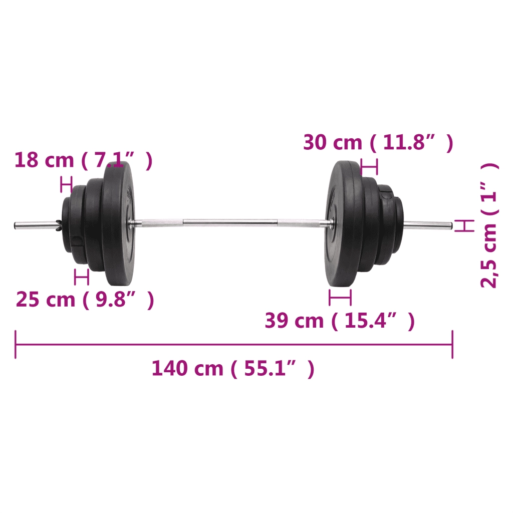 Bilanciere con Dischi 60 kg 3145017