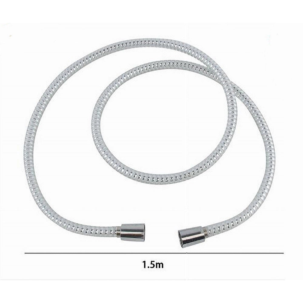 Trade Shop - Laccio Tubo Flessibile Doccia Biflex Cromo Bianco Universale Lungo 1.5 Mt 87302 -