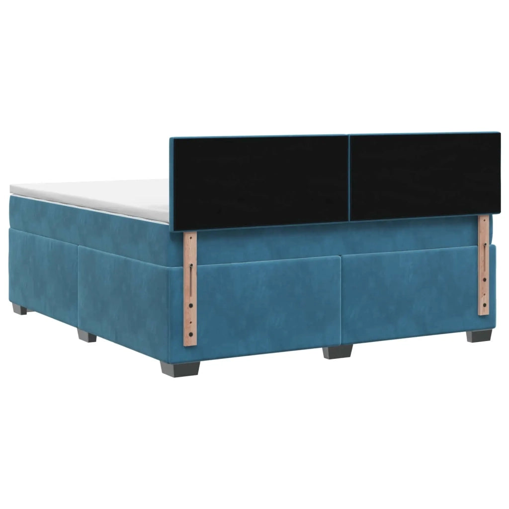 Letto box spring con materasso Blu Scuro 140 x 200 cm Velluto 3450732