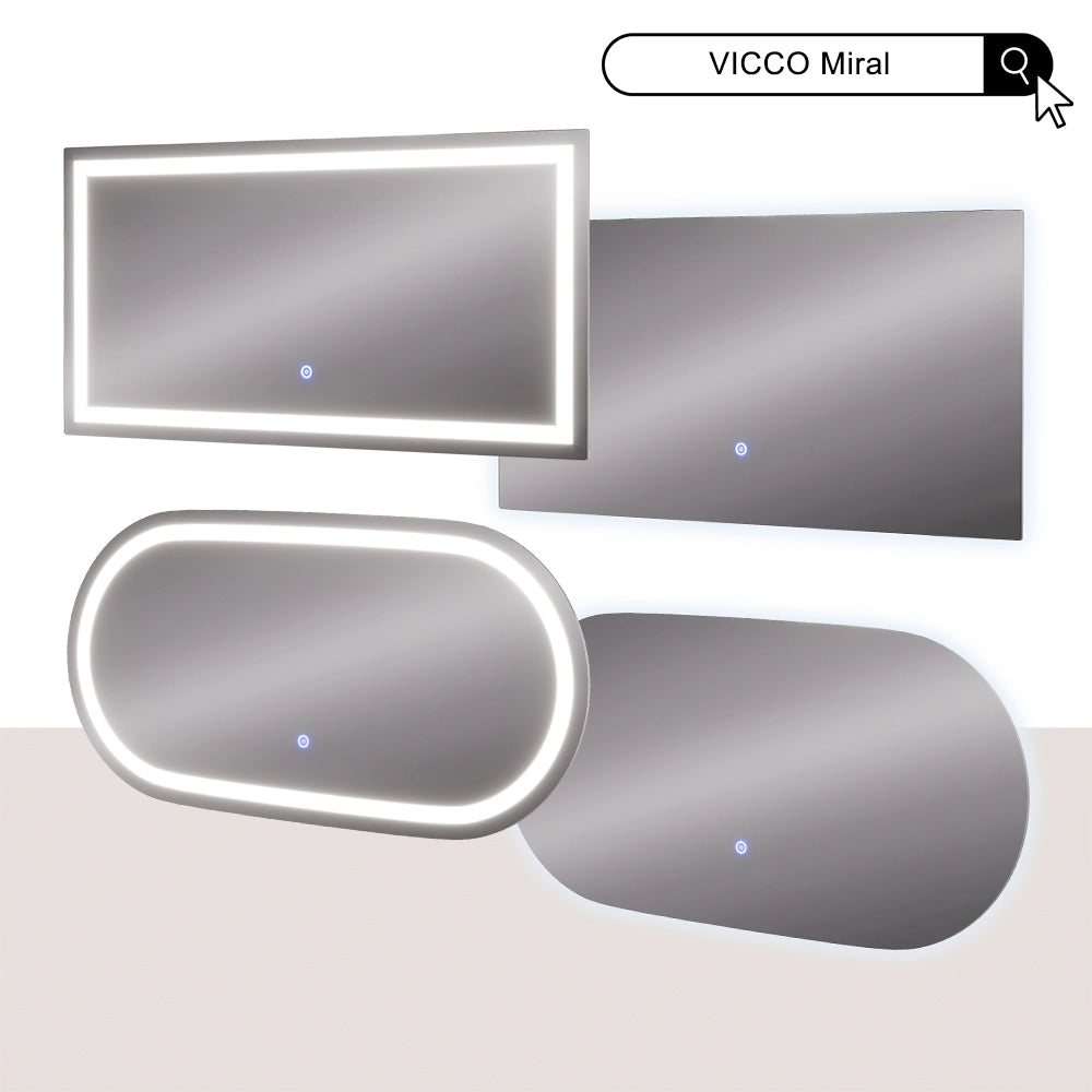 Vicco Specchio bagno Vetro 60 x 40 cm con retroilluminazione