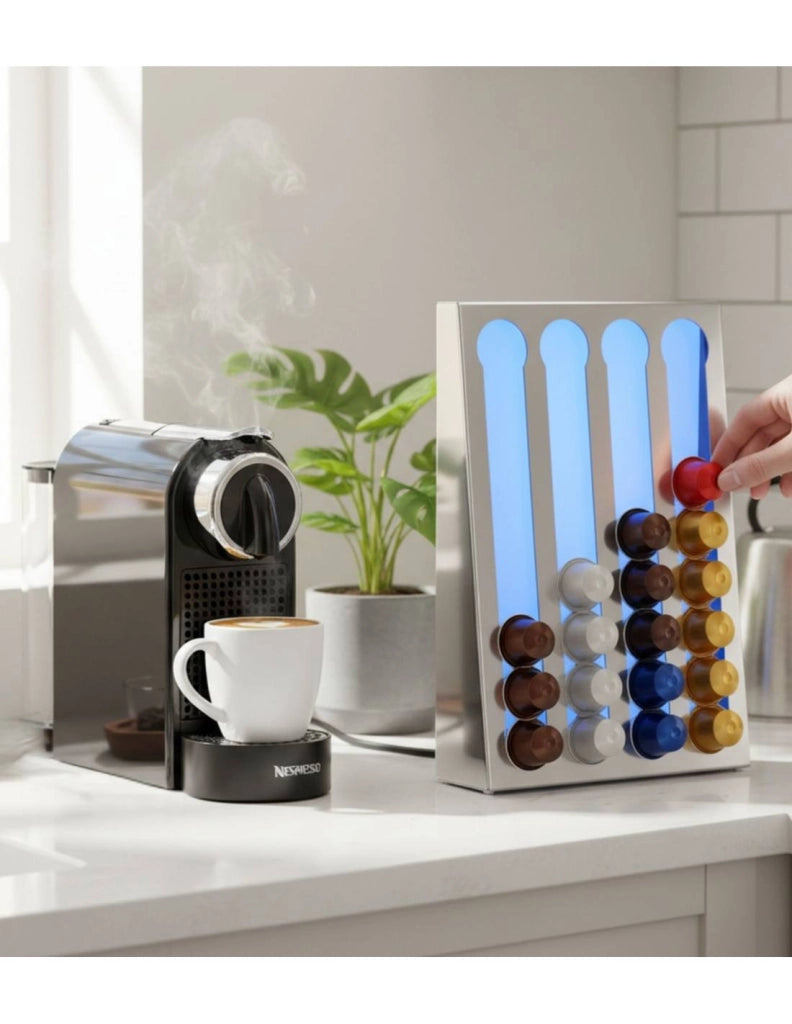 Porta capsule da caffè compatibile con capsule Nespresso® – Acciaio inox – 32 capsule – KAPSULAS