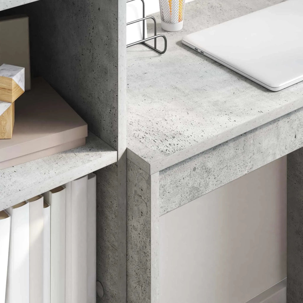 Scrivania con cassetto con lo scaffale 2 pcs Grigio cemento 3337308