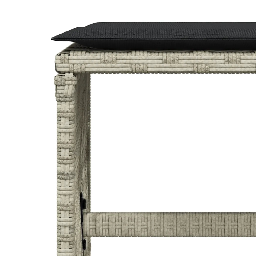 Set Pranzo Giardino 11pz con Cuscini Grigio Chiaro Polyrattan 3210971