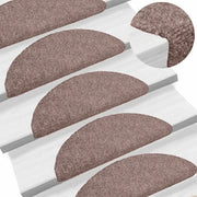 Tappetini per scale autoadesivi 30 pz 65x21x4 cm Marrone Chiaro semicircolari grandi 3365655