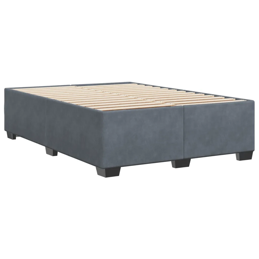 Giroletto senza Materasso Grigio Scuro 140x200 cm Velluto 3284638
