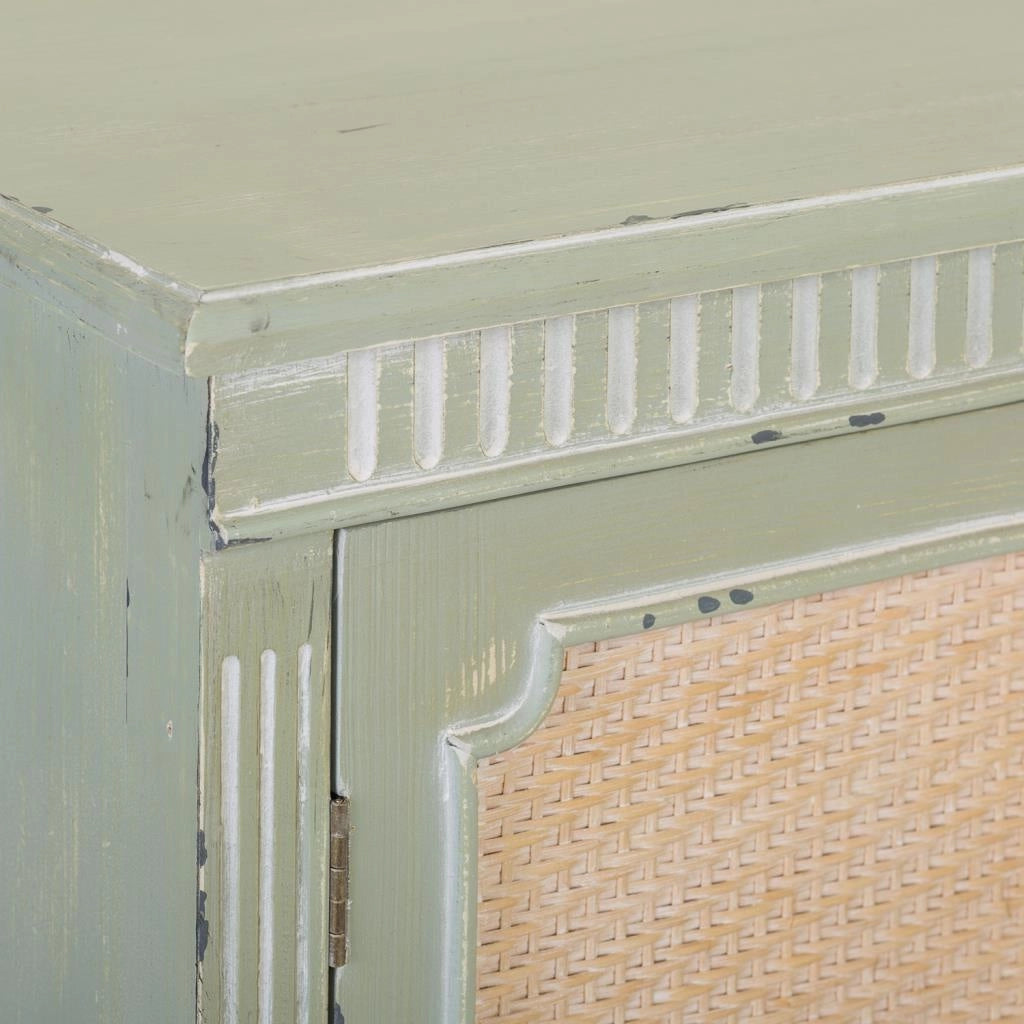 Mobile da ingresso in legno con verde 78x36x95h