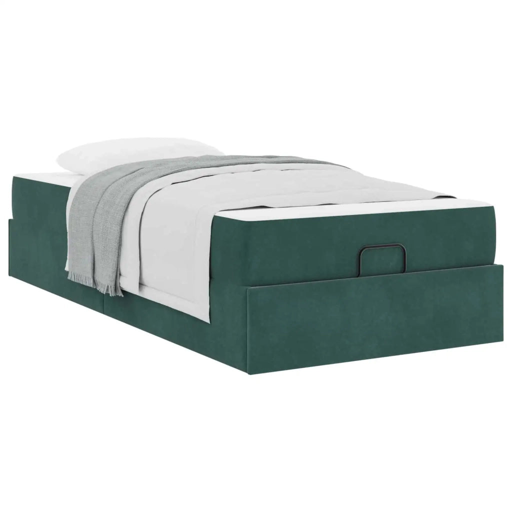 Struttura letto con materasso con materasso 2 pcs Verde Velluto