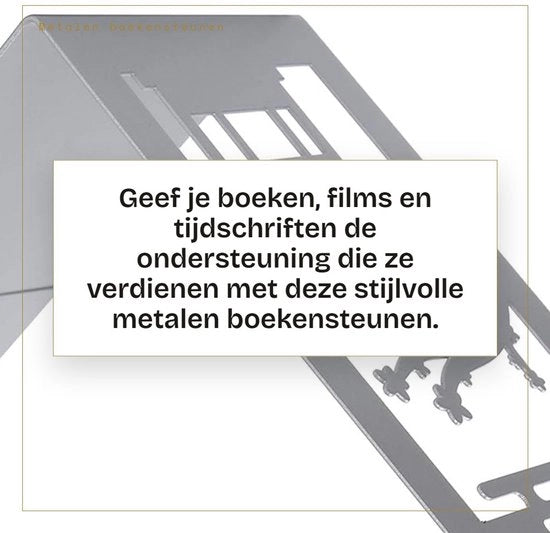 Supporti per libri anti-slip - Sostegno per libri in metallo - Supporto per libri nero - Libreria - Libraria - Resistente allo shock