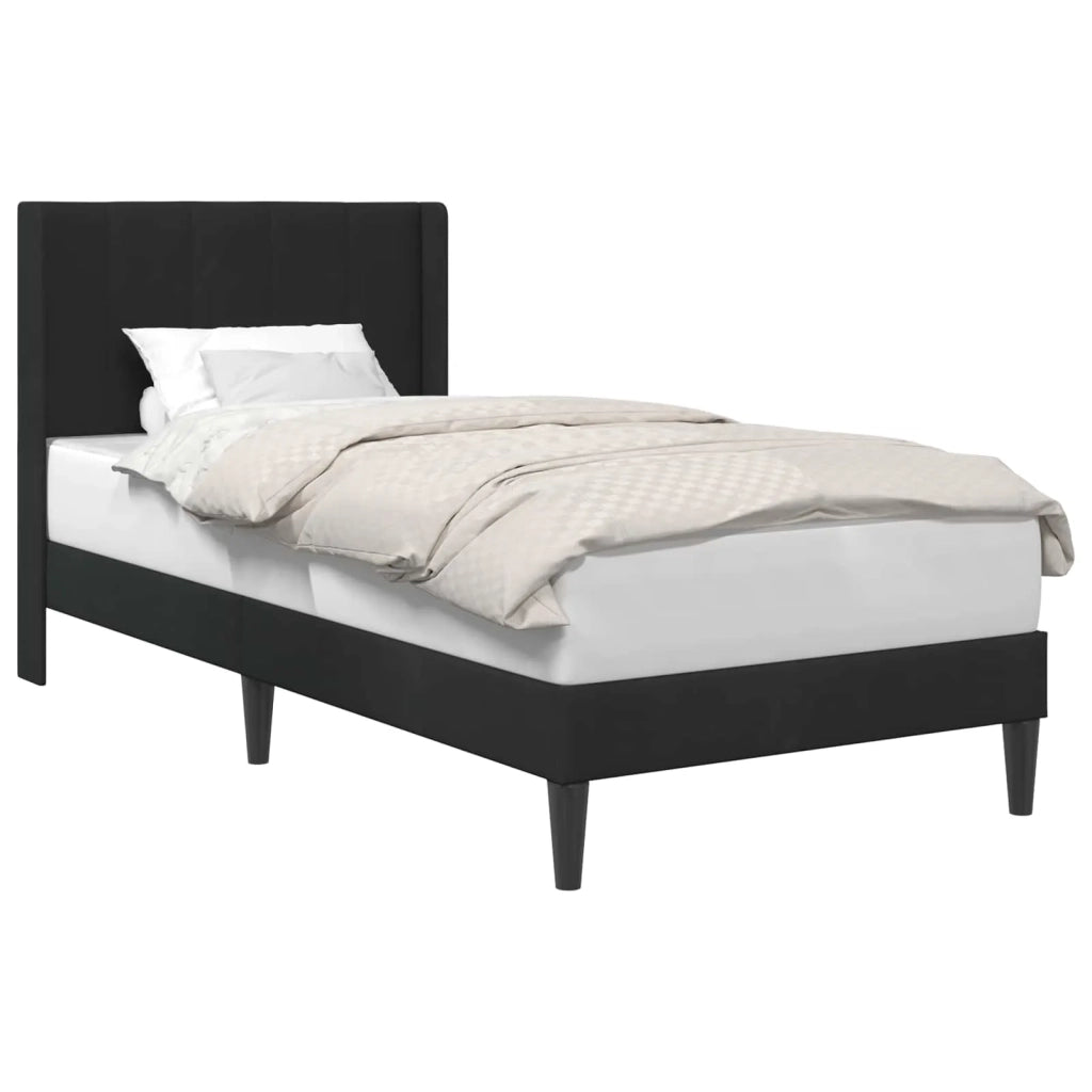 Struttura del letto con testiera-Giroletto Nero 100 x 200 cm Velluto 593334