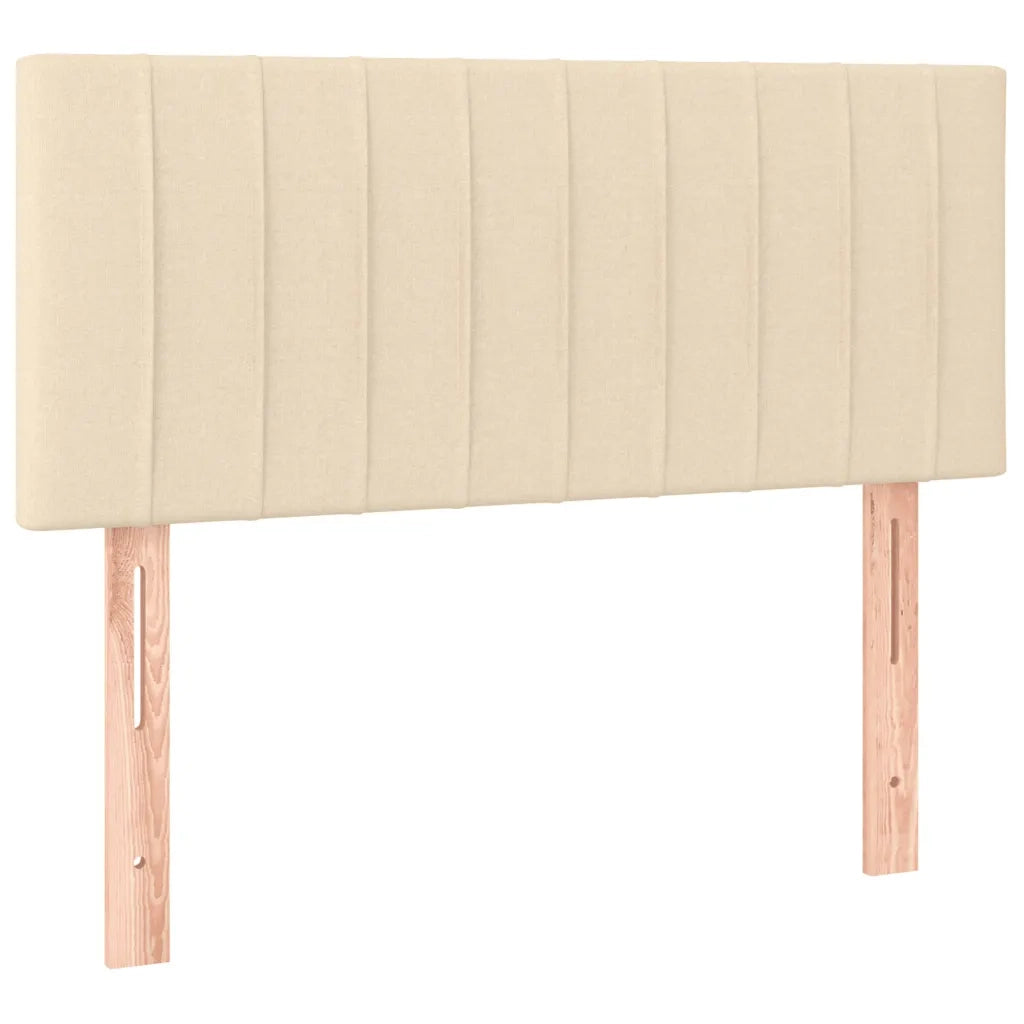 Letto a Molle con Materasso e LED Crema 80x200 cm in Tessuto