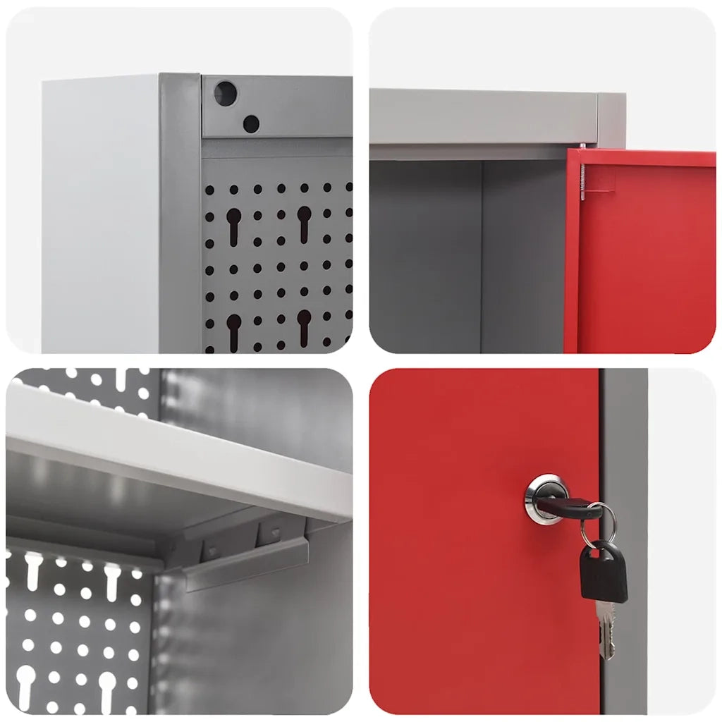 Set di armadi per attrezzi con lo scaffale 3 pcs Rosso 3321405