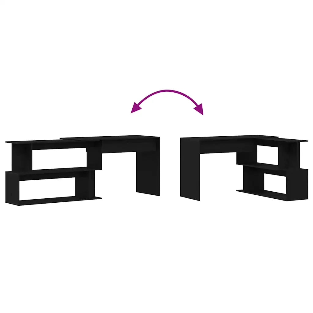 Scrivania Rovere Nero 200 x 50 x 76 cm Legno multistrato 862465