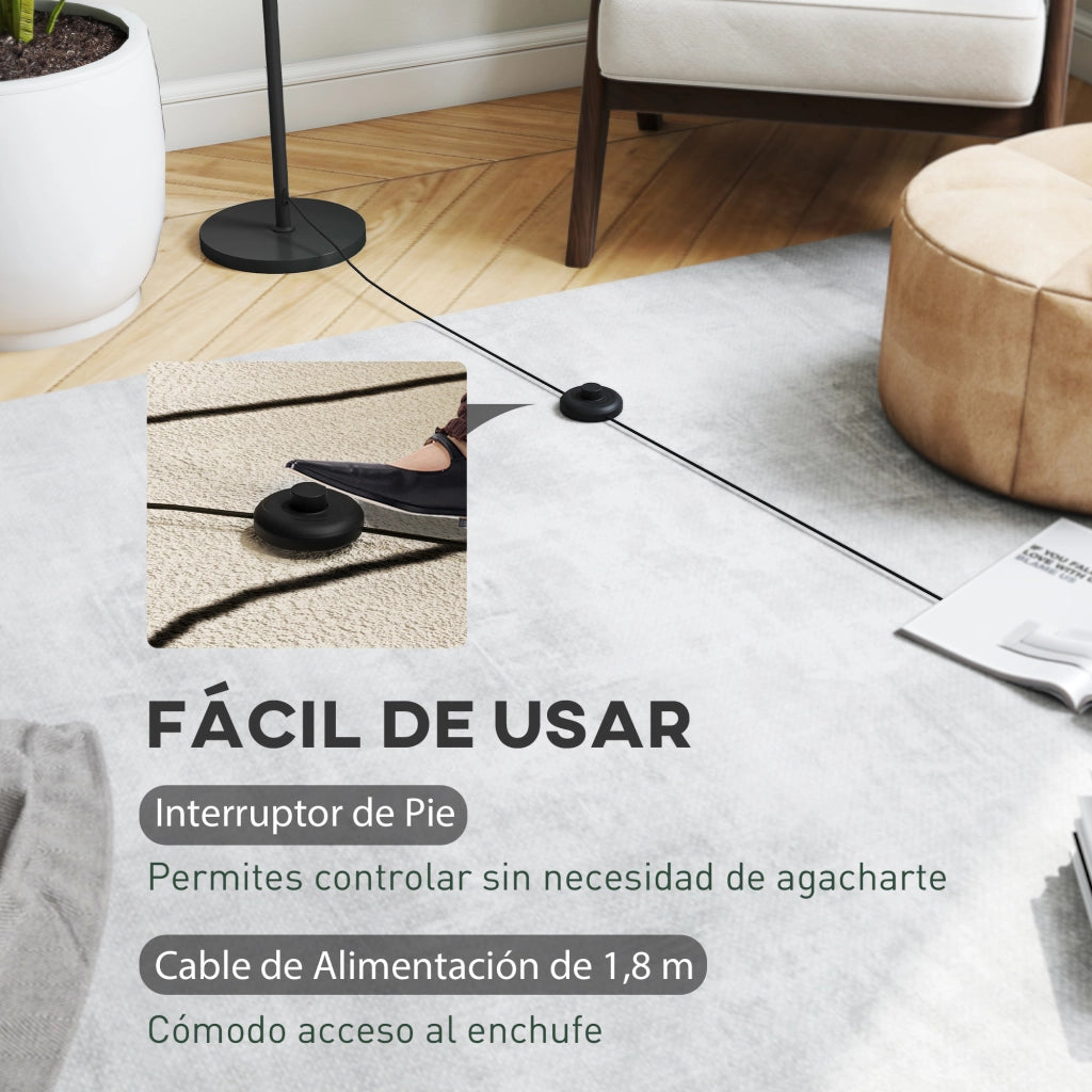 Lampada da Terra Moderna ¨C Xylo ¨C Paralume a Sfera E27 ?30x155cm Nero
