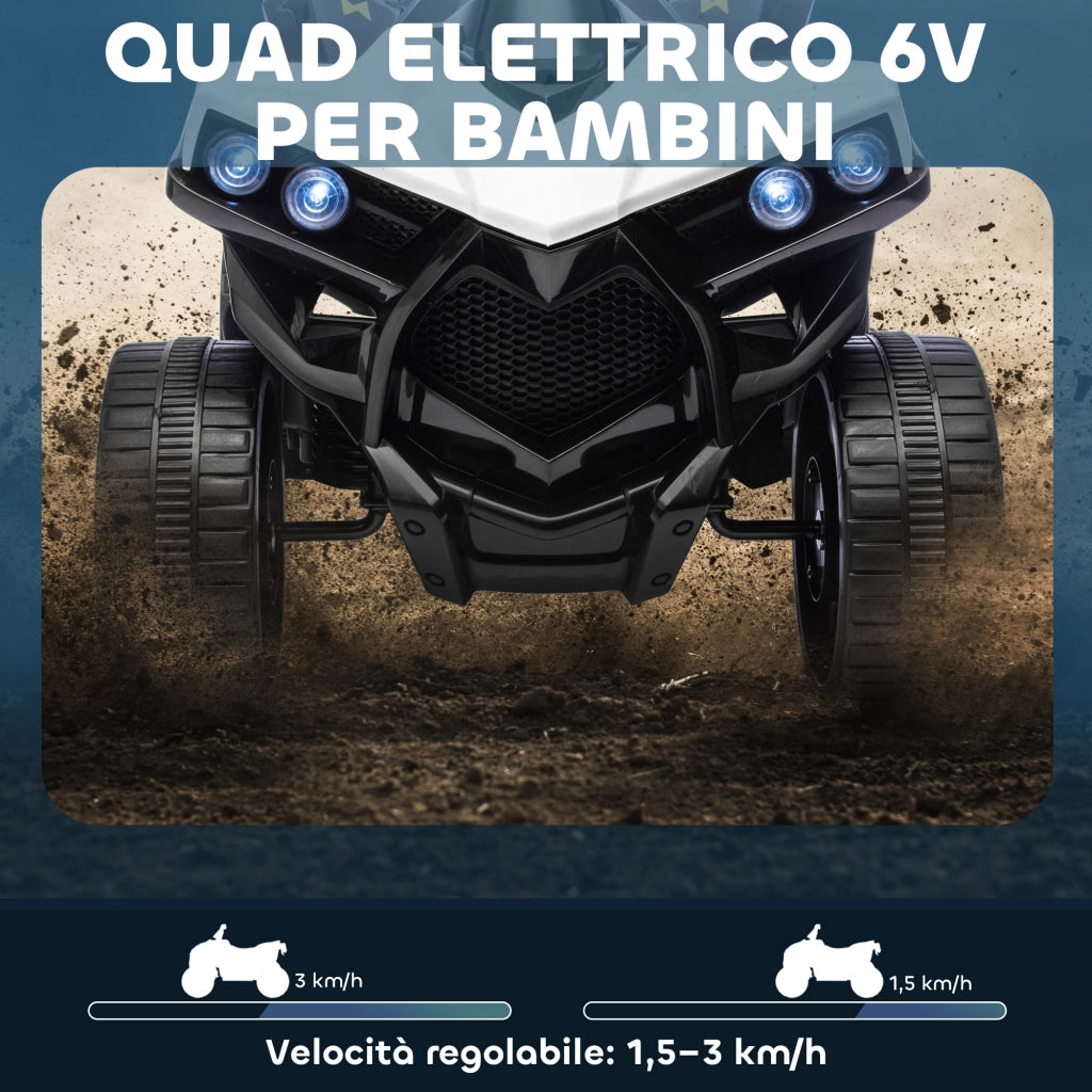 Quad Elettrico per Bambini ¨C Minimal ¨C Bianco 6V LED