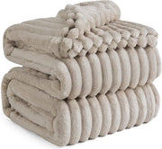 Felpa in fleecia - Calda e soffice - XXL - Beige - 240 x 220 cm