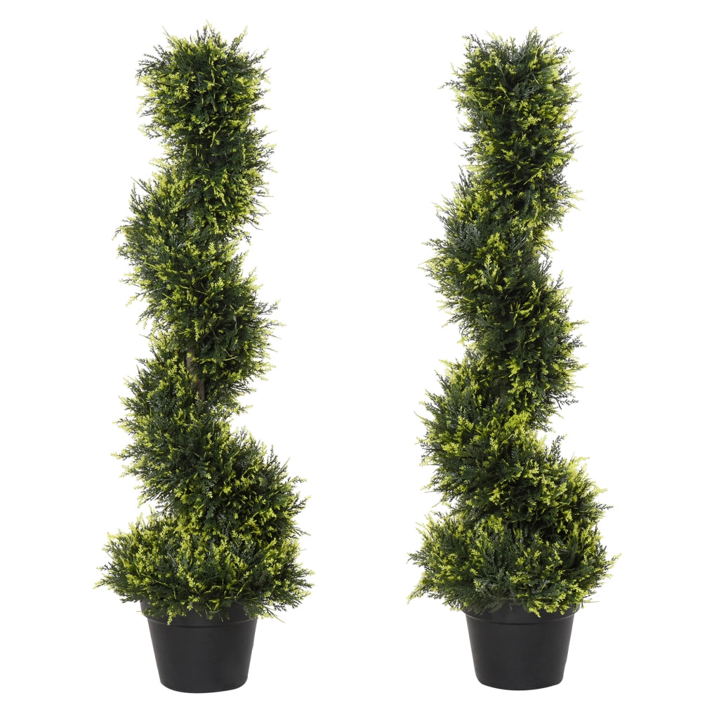 Pianta Spirale Artificiale con Vaso ¨C Xylo ¨C Cedro 90 cm Verde per Esterno e Interno